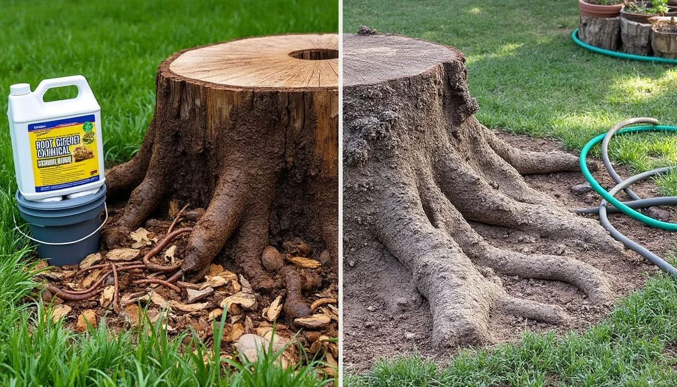 Éliminer les racines d’un arbre coupé : méthodes naturelles et chimiques