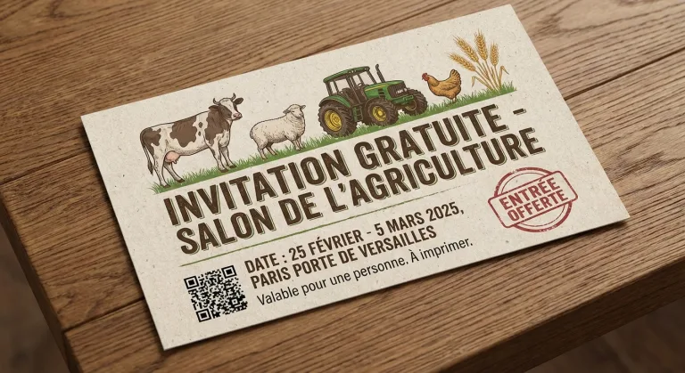 Comment obtenir une invitation gratuite à imprimer pour le Salon de l’Agriculture ?