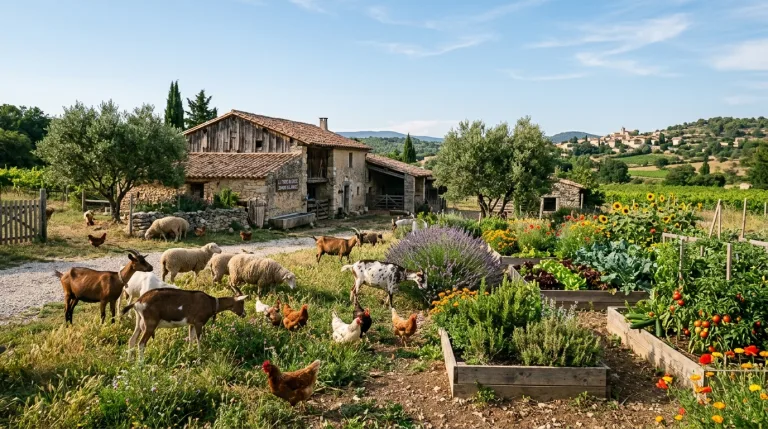 Visiter la ferme simiane à Simiane-Collongue : animaux et jardinage