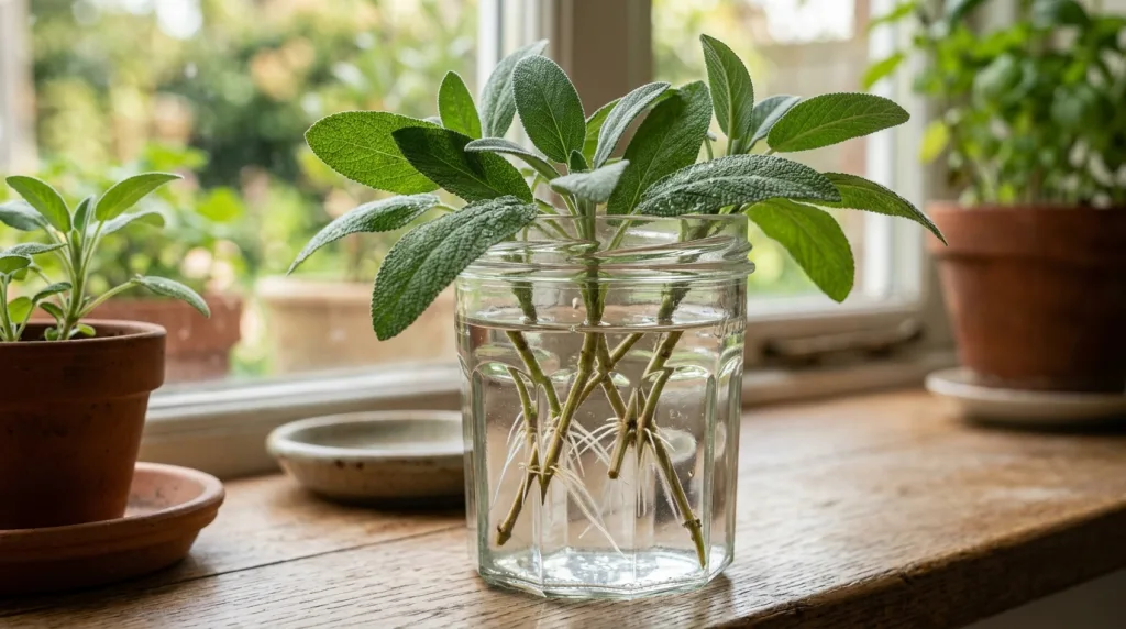 découvrez comment bouturer la sauge dans l'eau facilement pour obtenir des plants vigoureux et sains, étape par étape.